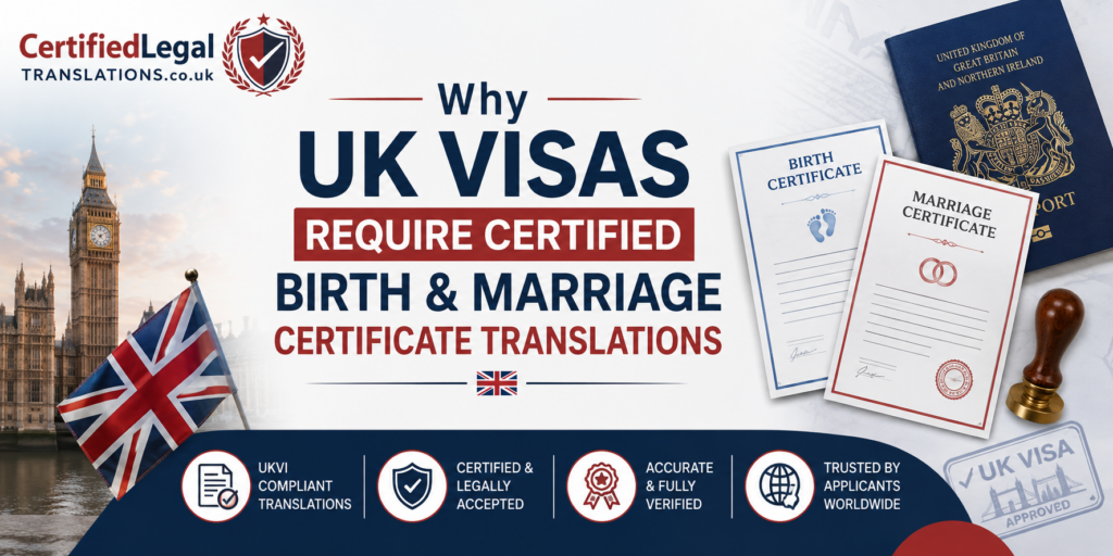 Why Birth and Marriage Certificates Need Official Certified Translation for UK Visas