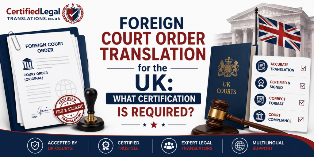 Foreign Court Order in the UK: Translation and Certification Requirements